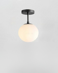 Nordic LED Glass Ceiling Light - Elegant White Ball for Any Room