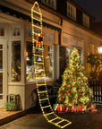 3M Santa Claus Climbing Ladder Outdoor Christmas Decoration – Festive Garden Ornament for Holiday Decor 0