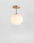 Nordic LED Glass Ceiling Light - Elegant White Ball for Any Room
