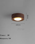 Walnut Ceiling Lamp with LED Spotlight