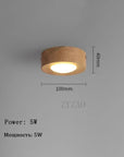 Walnut Ceiling Lamp with LED Spotlight