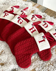 Knitted Christmas Socks with Snowflake Design – Festive Holiday Decor for Home, 25cm Length 0
