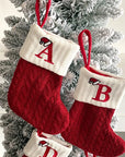 Knitted Christmas Socks with Snowflake Design – Festive Holiday Decor for Home, 25cm Length 1