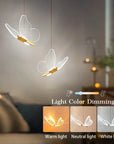 LED butterfly pendant lights