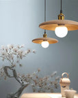 Scandinavian wooden hanging lamp
