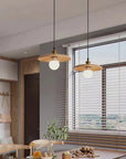 Scandinavian wooden hanging lamp