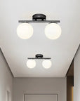 Nordic LED Glass Ceiling Light - Elegant White Ball for Any Room