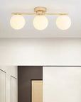Nordic LED Glass Ceiling Light - Elegant White Ball for Any Room
