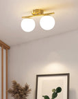 Nordic LED Glass Ceiling Light - Elegant White Ball for Any Room
