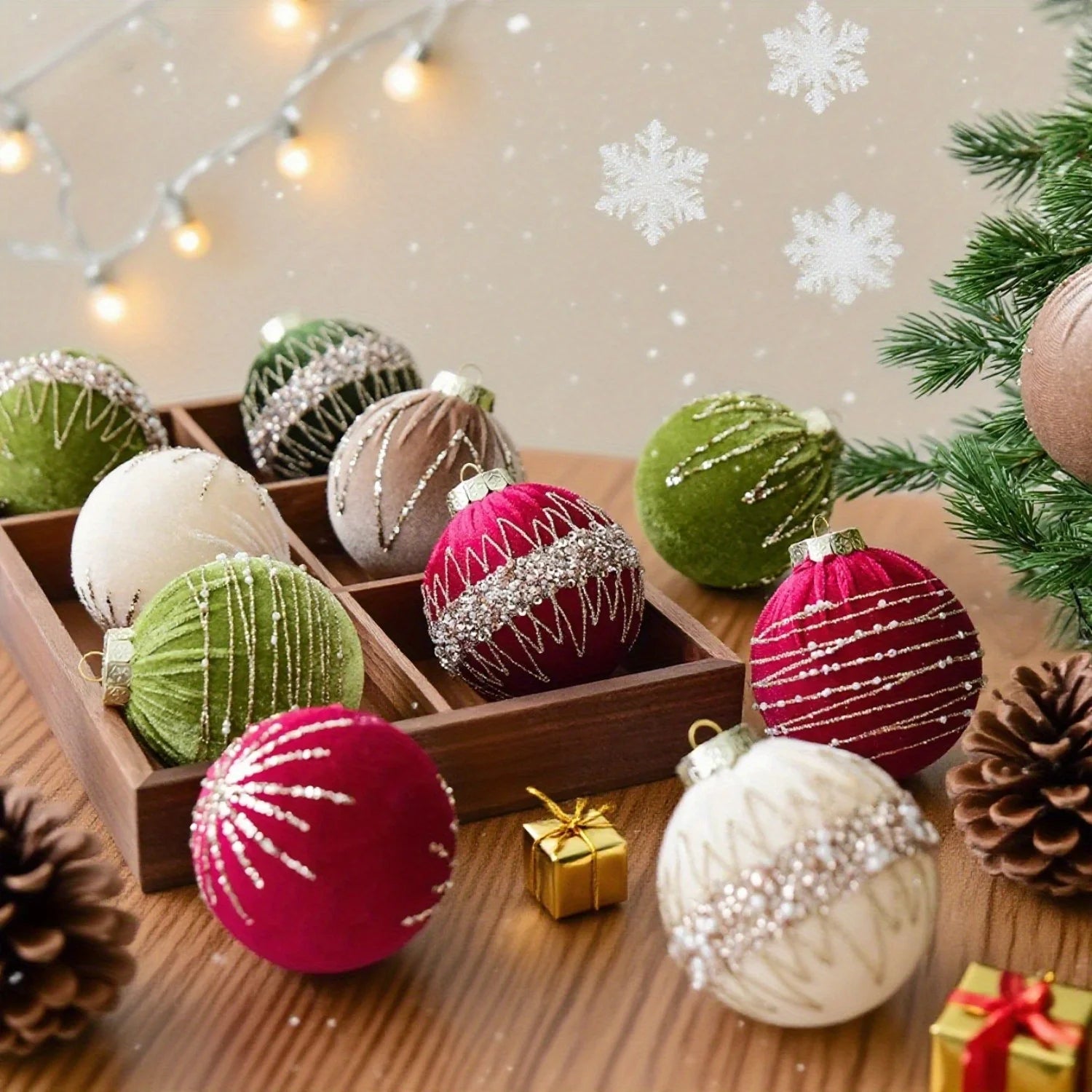 12PCS Christmas Tree Ball Decorations – 8CM Colorful Ornaments for Indoor and Outdoor Christmas Decorations 0