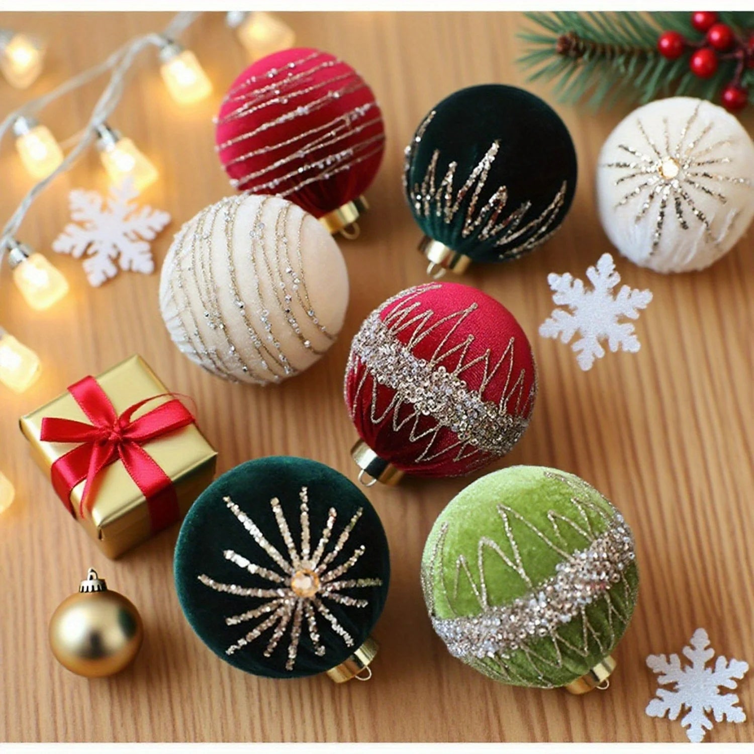 12PCS Christmas Tree Ball Decorations – 8CM Colorful Ornaments for Indoor and Outdoor Christmas Decorations 4