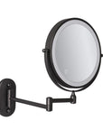 Black rechargeable LED magnifying mirror for make-up and bathroom