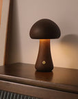 Wooden Mushroom LED Night Light with Touch Switch