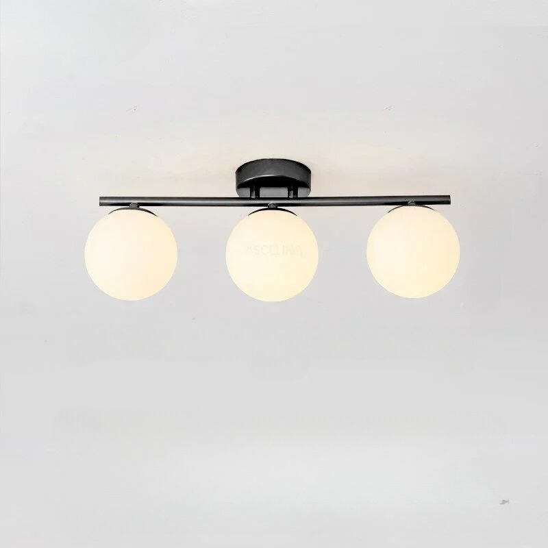 Nordic LED Glass Ceiling Light - Elegant White Ball for Any Room