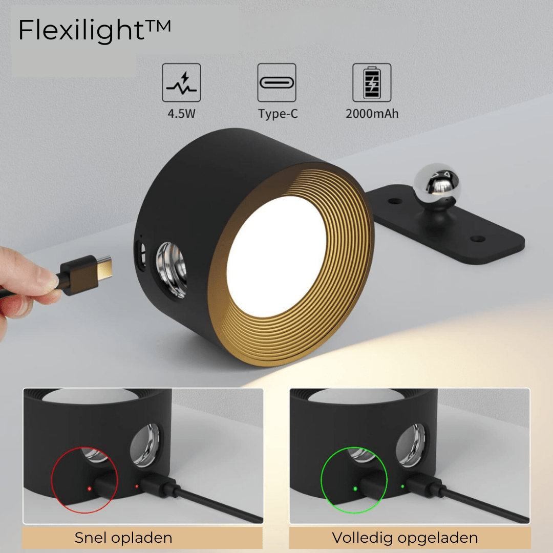 Wireless rechargeable 360° wall lamp