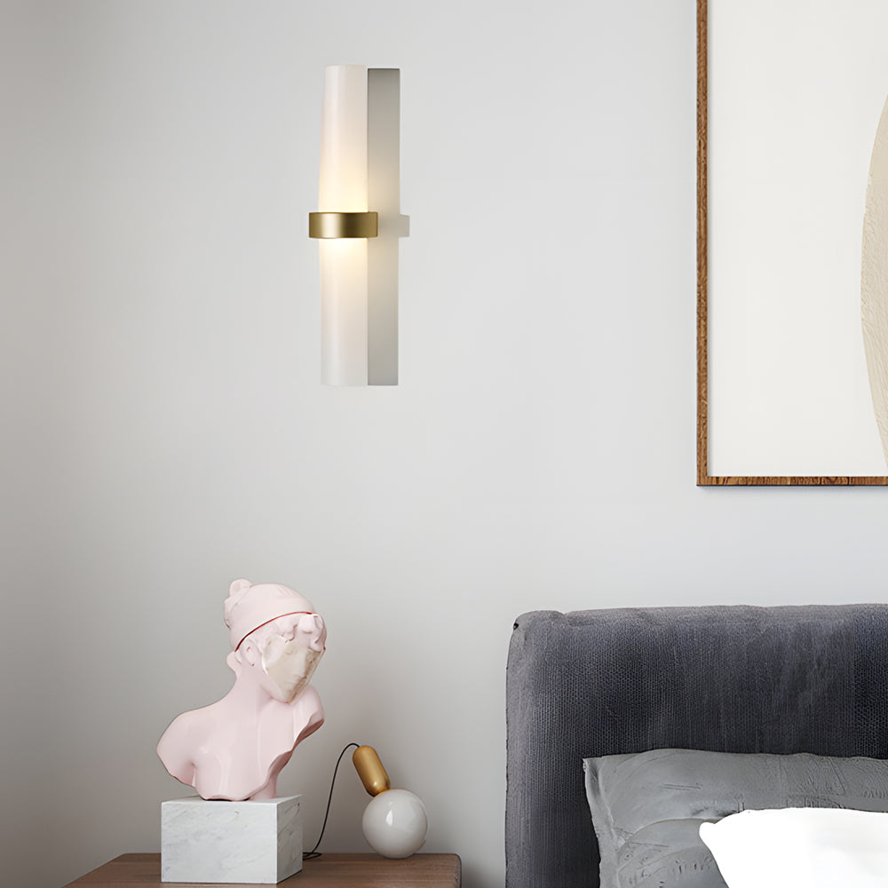 Modern wall lamp made of frosted glass tube