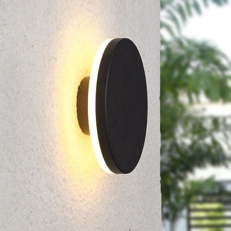 Modern Minimalism LED Wall Lights Black Metal Garden Hallway