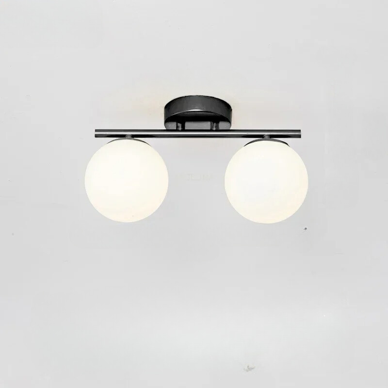 Nordic LED Glass Ceiling Light - Elegant White Ball for Any Room