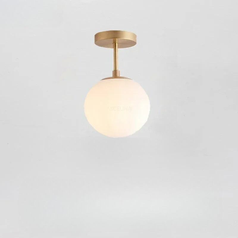 Nordic LED Glass Ceiling Light - Elegant White Ball for Any Room