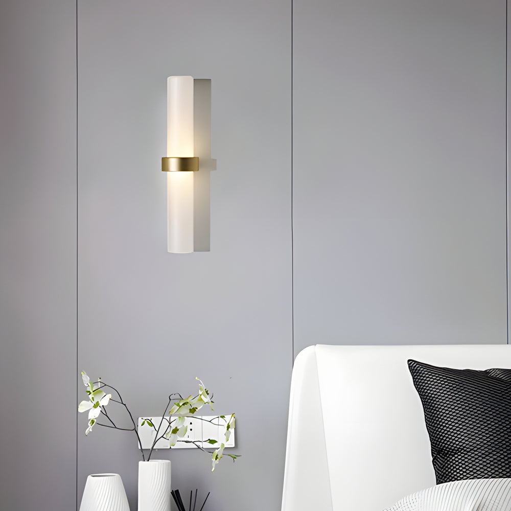 Modern wall lamp made of frosted glass tube