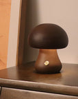 Wooden Mushroom LED Night Light with Touch Switch