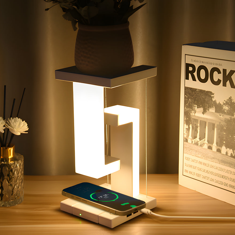 Floating anti-gravity table lamp