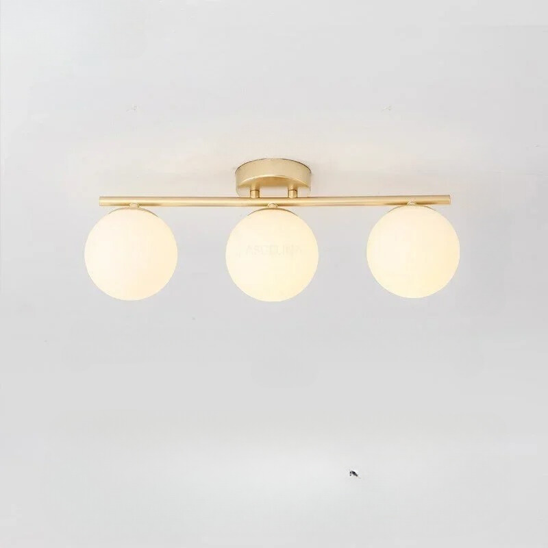 Nordic LED Glass Ceiling Light - Elegant White Ball for Any Room