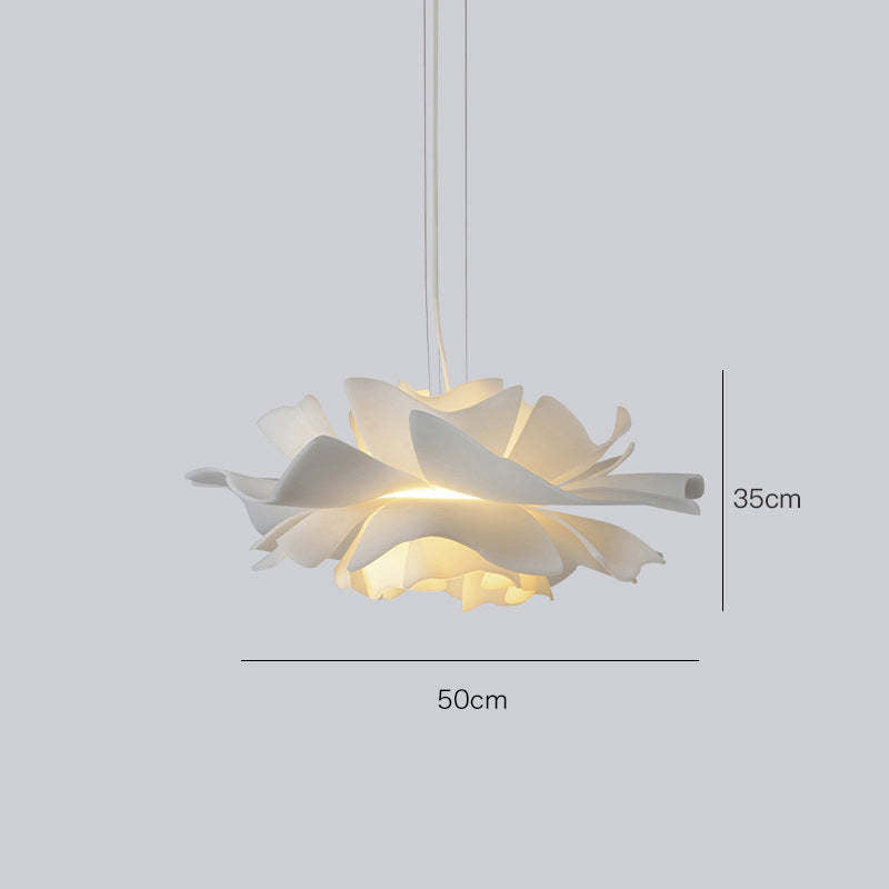 Modern Design Pendant Light Flower White Metal