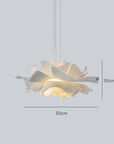 Modern Design Pendant Light Flower White Metal