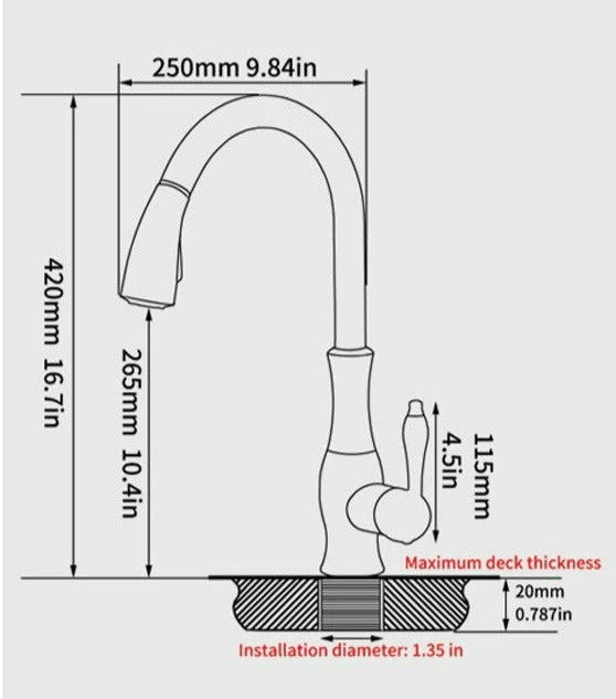 Pull-out kitchen faucet