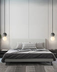 Pendant lamps LED - Black and White Glass