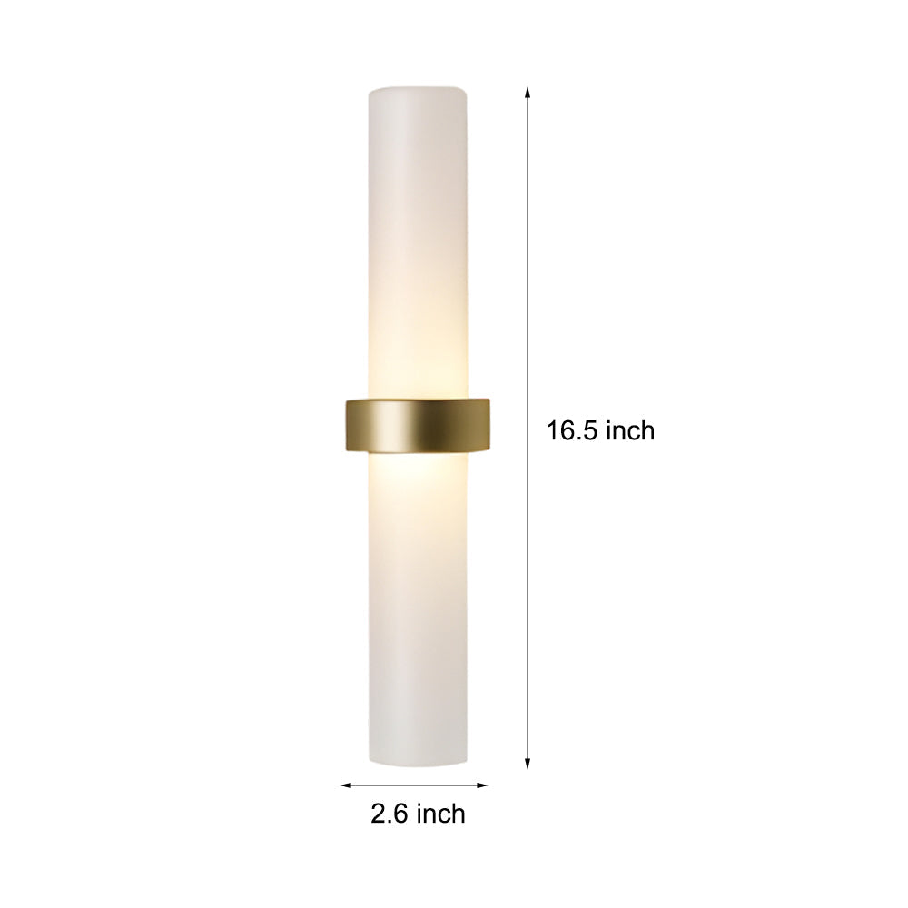 Modern wall lamp made of frosted glass tube