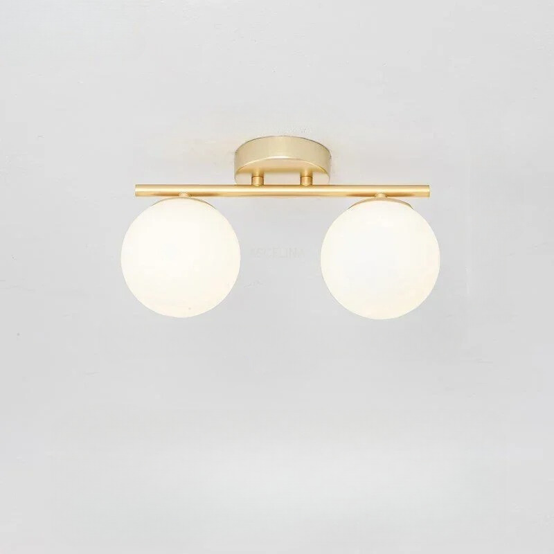 Nordic LED Glass Ceiling Light - Elegant White Ball for Any Room