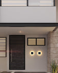 Modern Minimalism LED Wall Lights Black Metal Garden Hallway