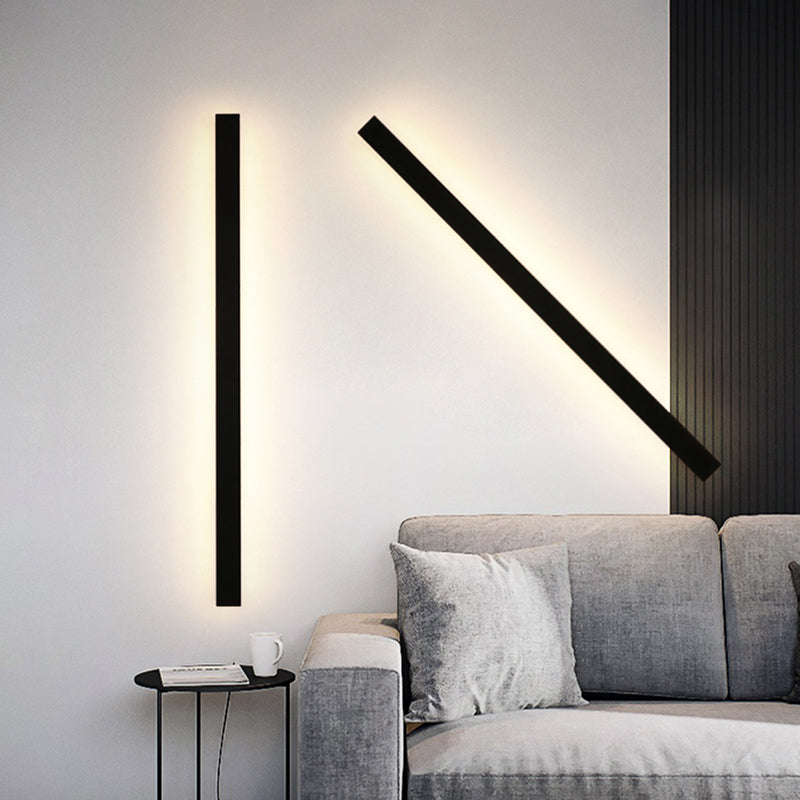 Edge Modern Design LED Wall Lights Black Metal for Garden and Hallway