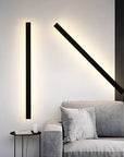 Edge Modern Design LED Wall Lights Black Metal for Garden and Hallway