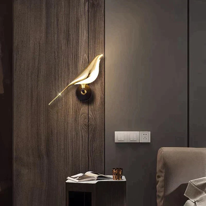 Scandinavian LED bird wall lamp