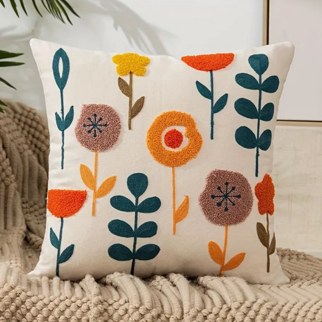 Floral Print Decorative Cushion Cover 45x45 cm – Soft Washable Throw Pillow for Couch, Perfect Scatter Cushion for Living Room 2