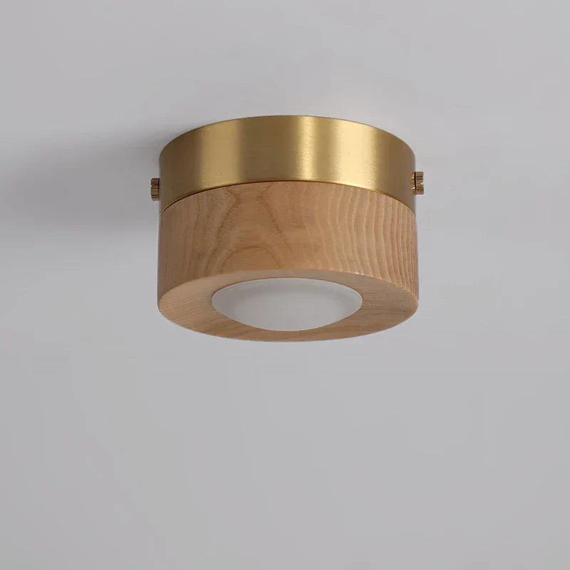 Walnut Ceiling Lamp with LED Spotlight