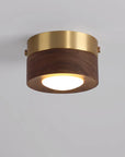 Walnut Ceiling Lamp with LED Spotlight