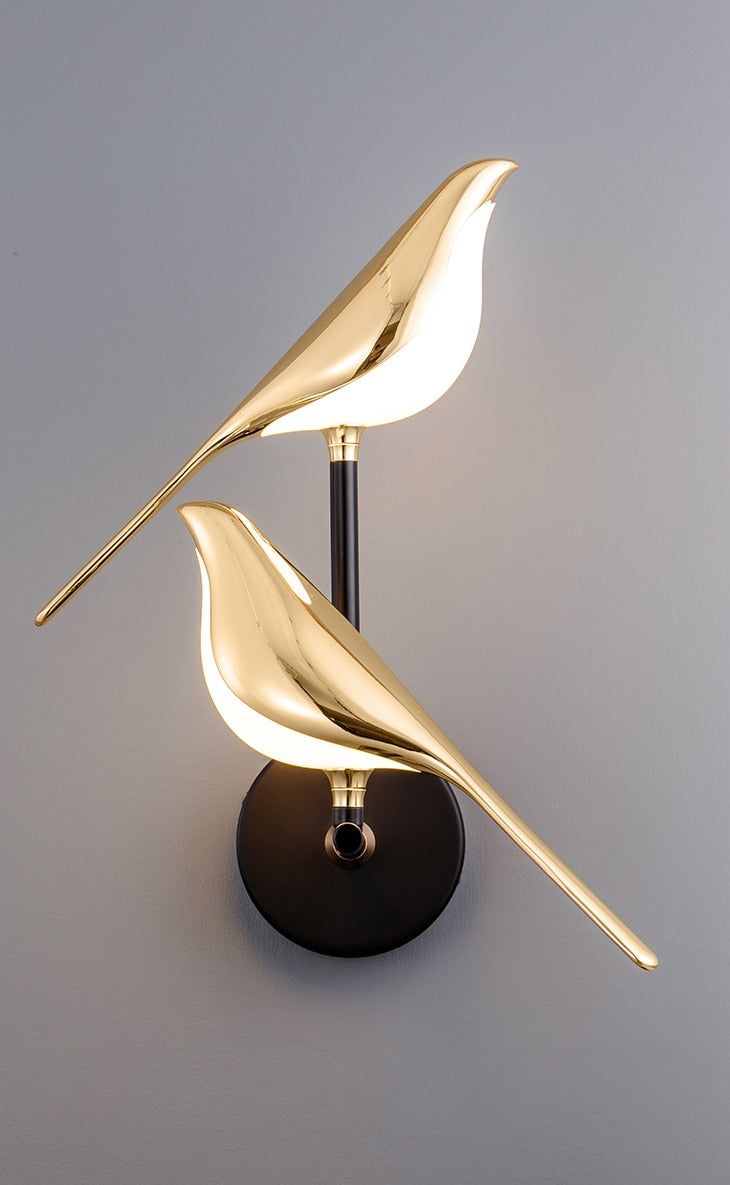 Scandinavian LED bird wall lamp