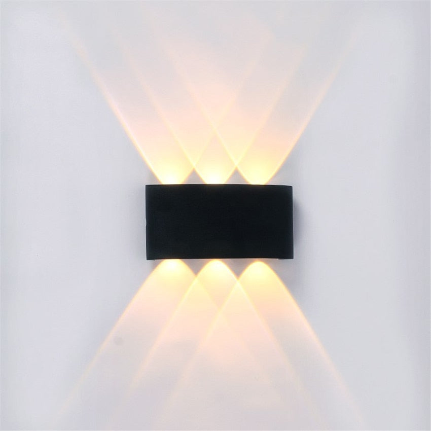 Modern, waterproof LED wall light for indoor and outdoor use