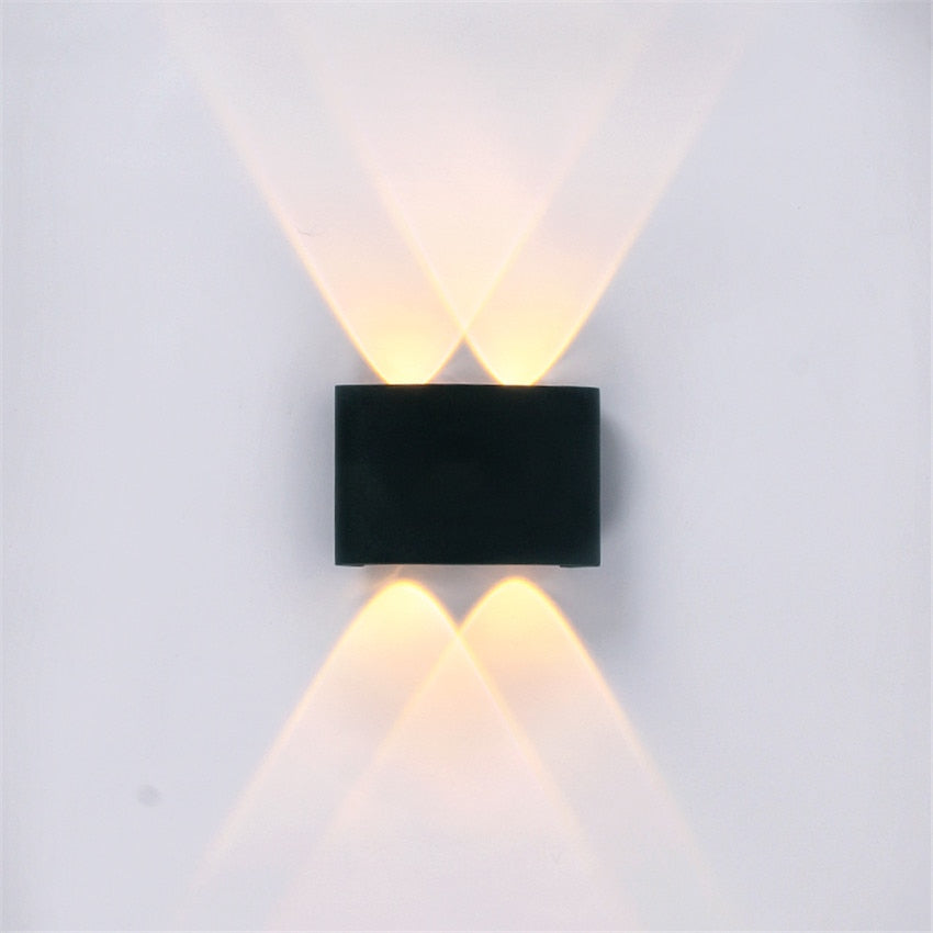 Modern, waterproof LED wall light for indoor and outdoor use