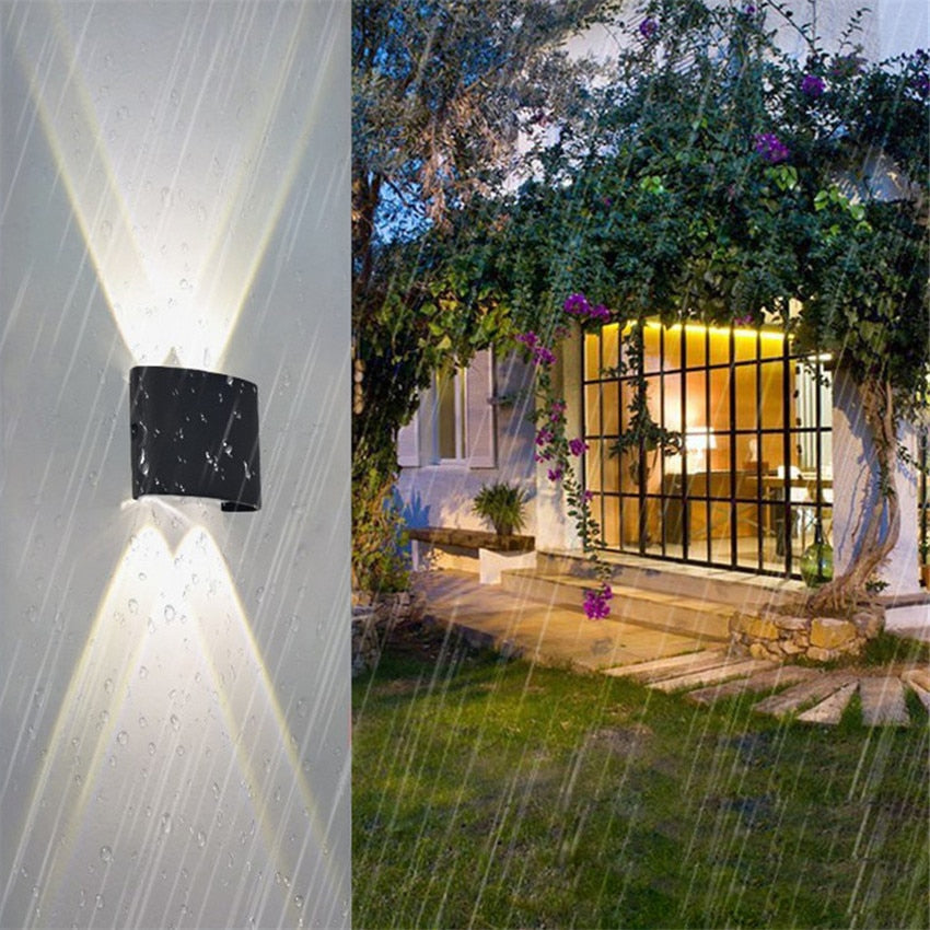 Modern, waterproof LED wall light for indoor and outdoor use