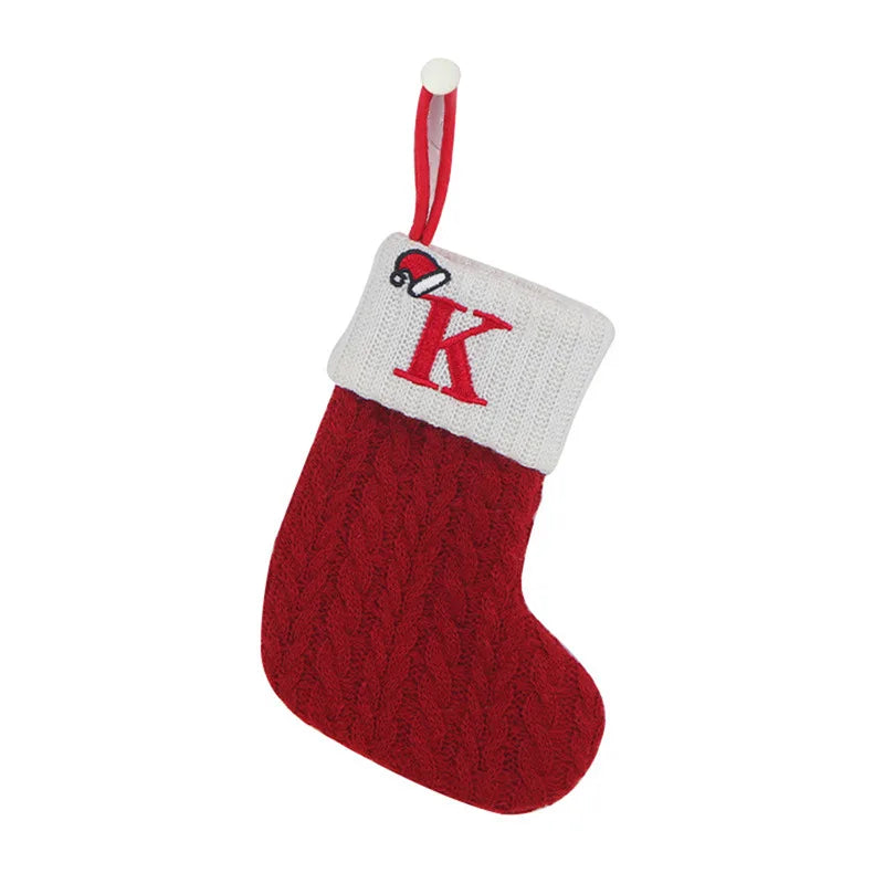 Knitted Christmas Socks with Snowflake Design – Festive Holiday Decor for Home, 25cm Length 29