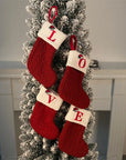 Knitted Christmas Socks with Snowflake Design – Festive Holiday Decor for Home, 25cm Length 2