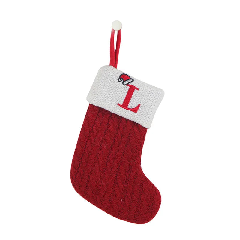 Knitted Christmas Socks with Snowflake Design – Festive Holiday Decor for Home, 25cm Length 6