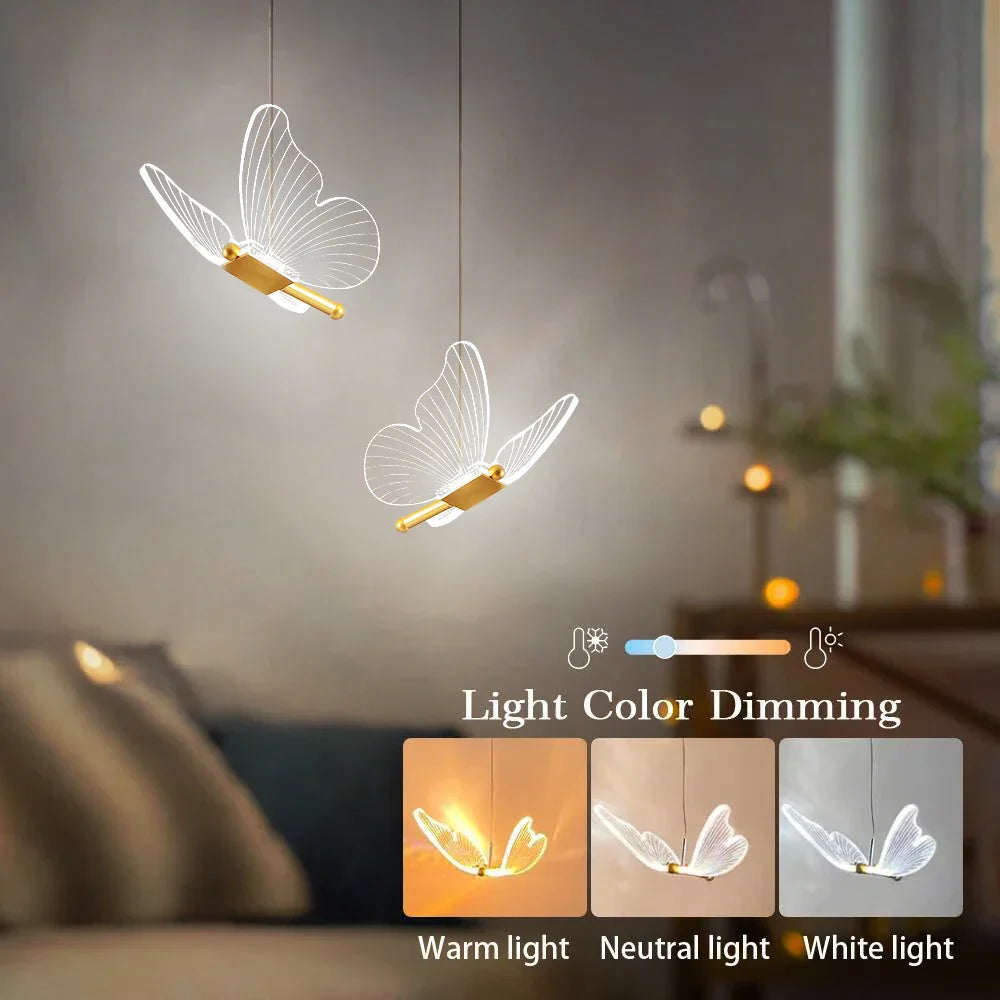 LED butterfly pendant lights