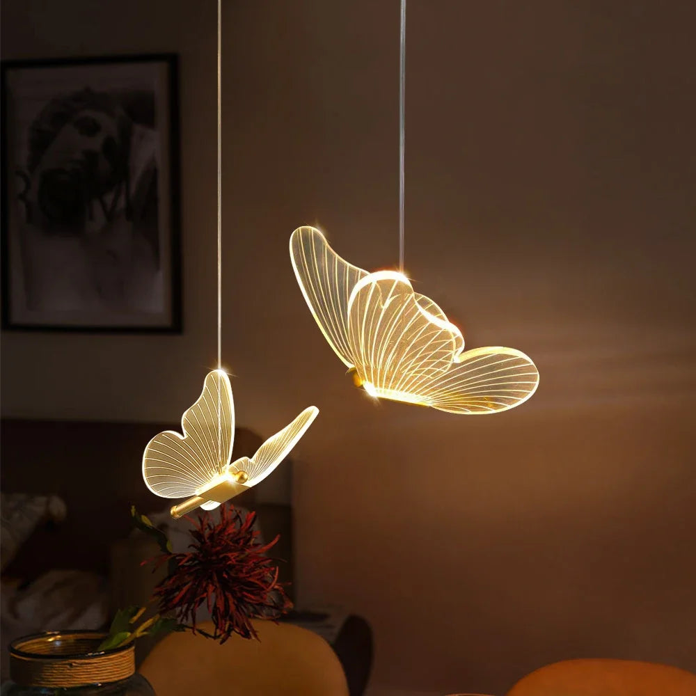 LED butterfly pendant lights