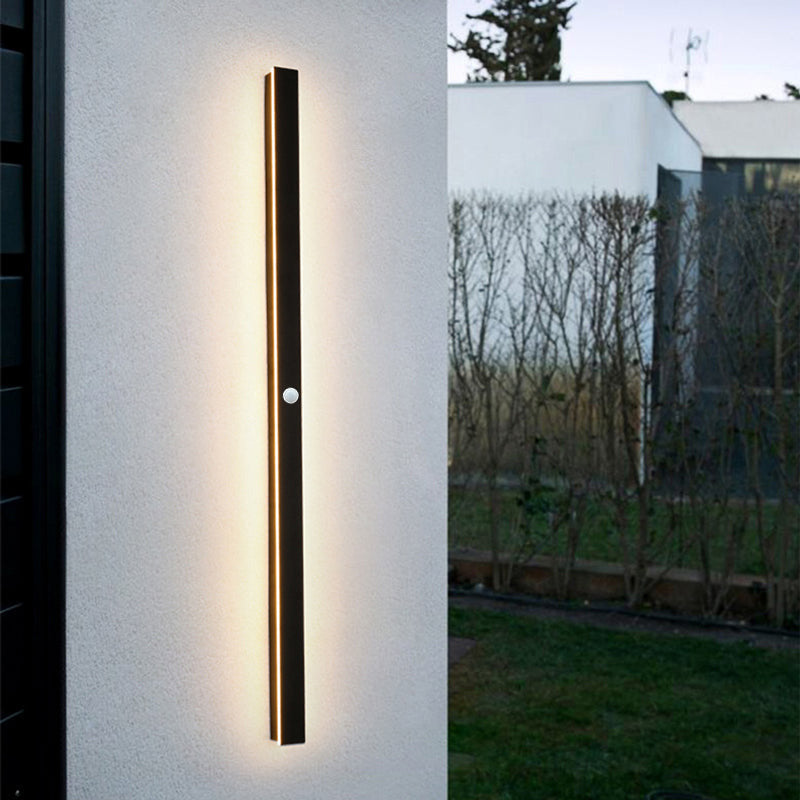 Edge Modern Design LED Wall Lights Black Metal for Garden and Hallway